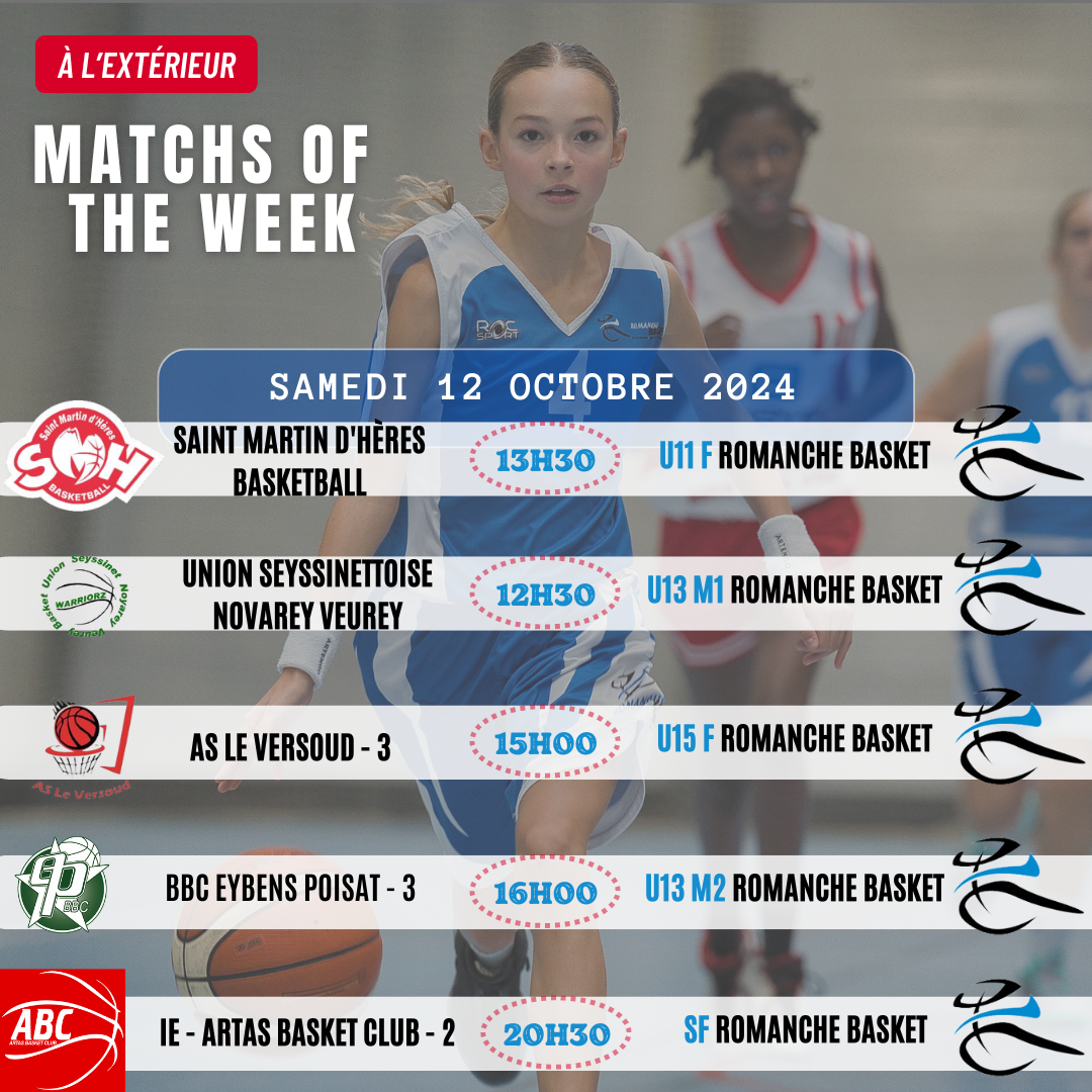 Matchs of the Week - 12 et 13 Octobre 2024