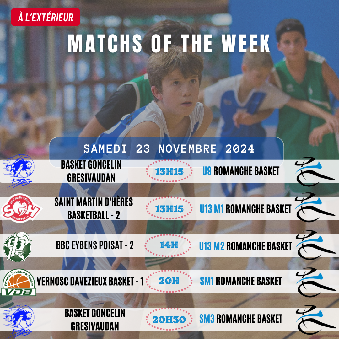 Matchs of the Week - 23 et 24 Novembre 2024