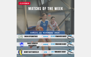 Matchs of the Week - 16 et 17 Novembre 2024