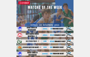 Matchs of the Week - 23 et 24 Novembre 2024