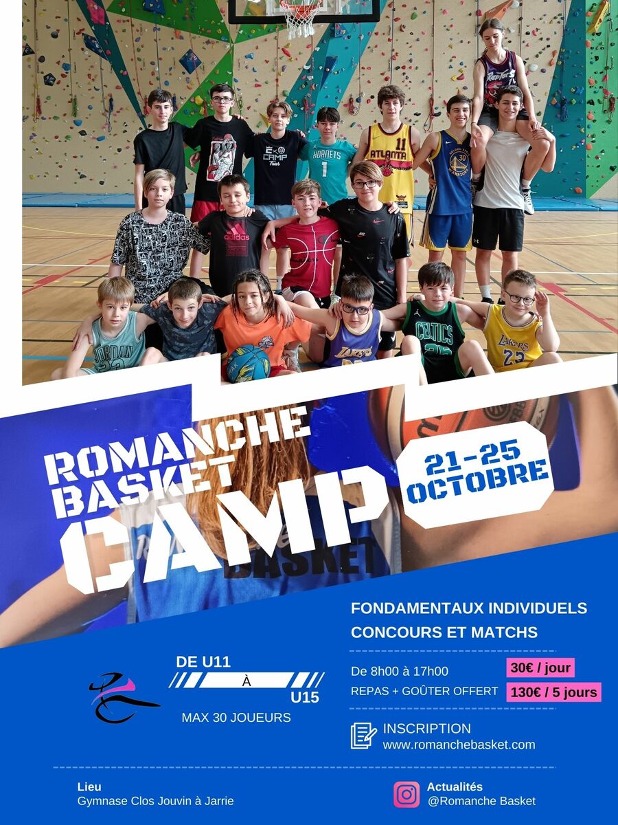 Stage de Basket - Du lundi 21 au Vendredi 25 Octobre 2024